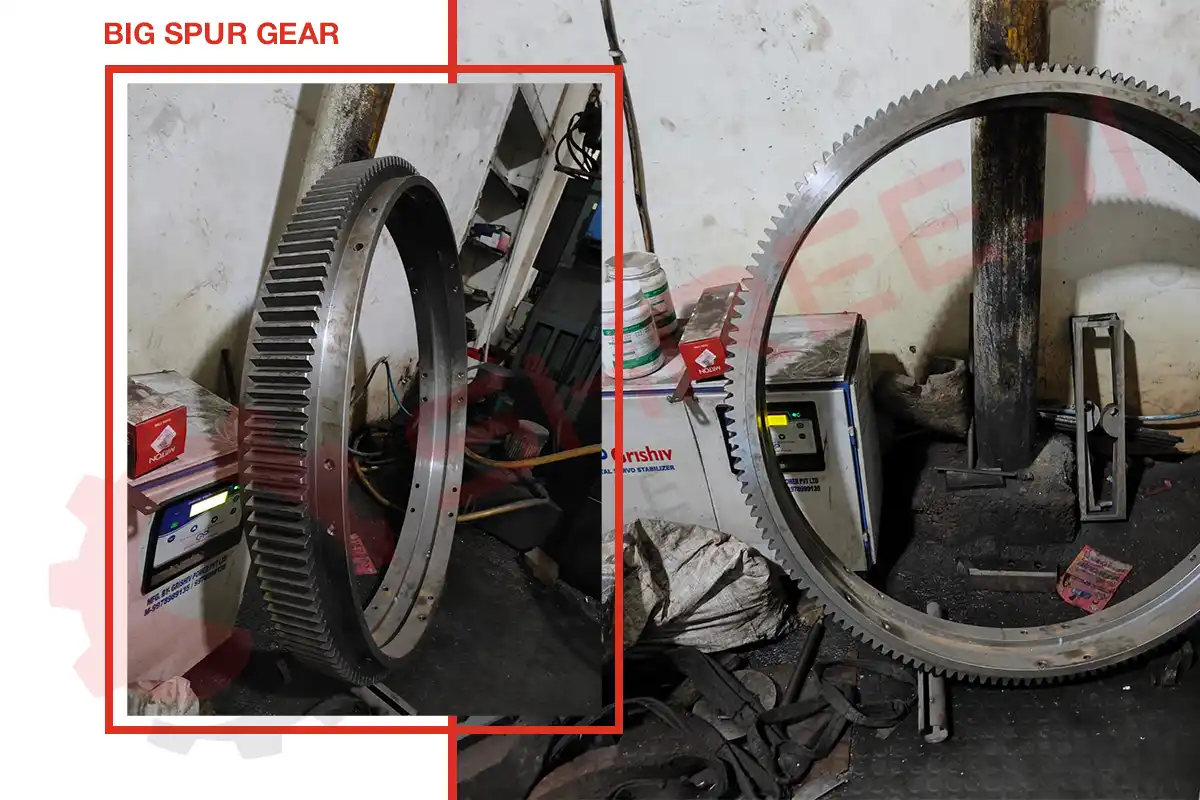 Big spur gear manufactured by Shreeji Gears for heavy industrial applications