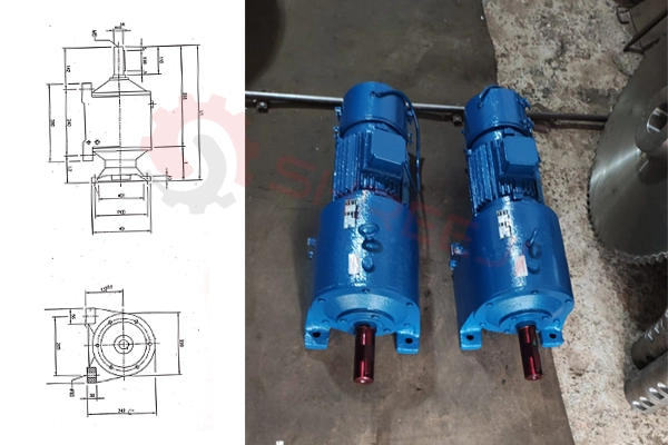 Helical gearbox brake motor manufactured by Shreeji Gears