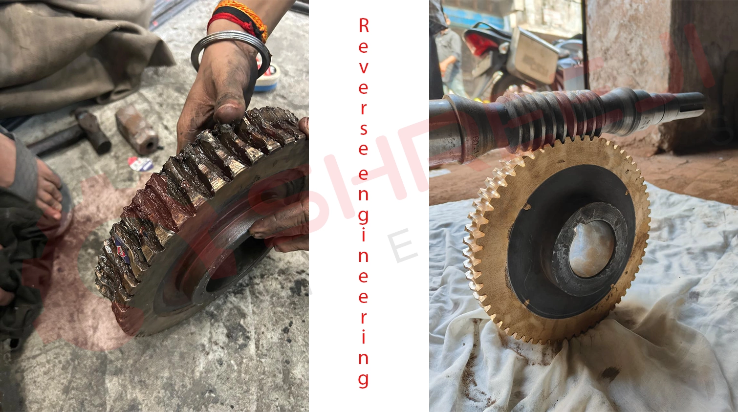 Worm Gear Technical Drawing with Lead Angle, Module, and Thread Profile